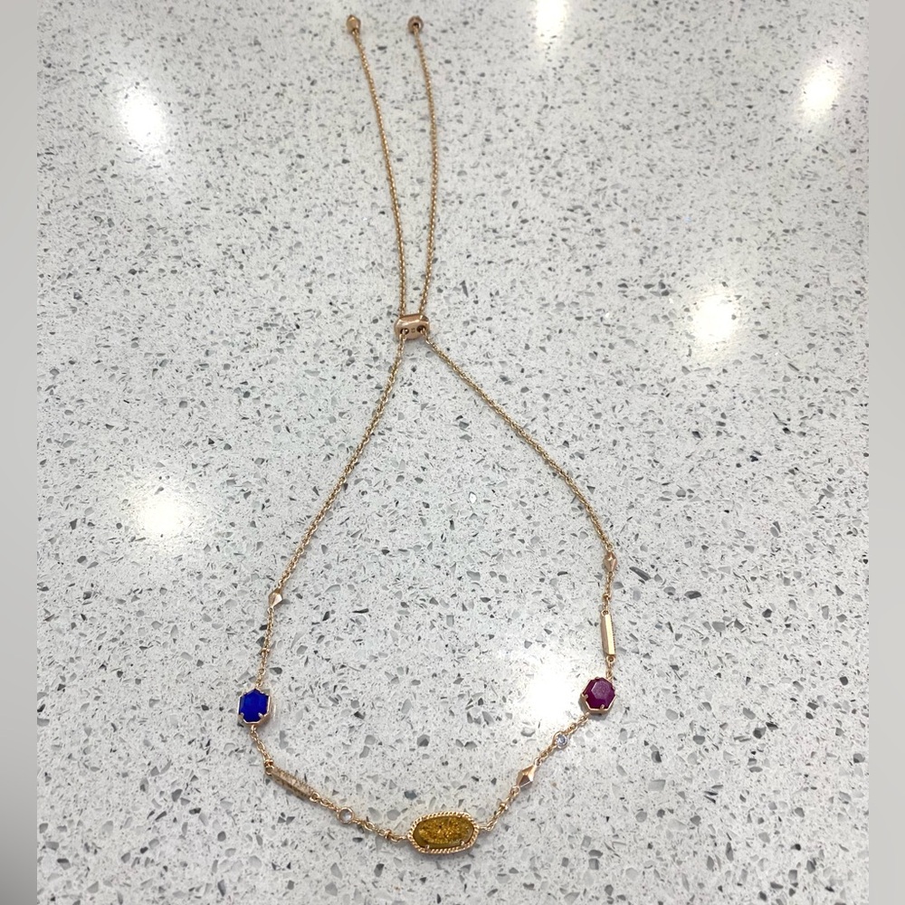 Kendra Scott custom necklace rose gold color, adjustable length. Great condition